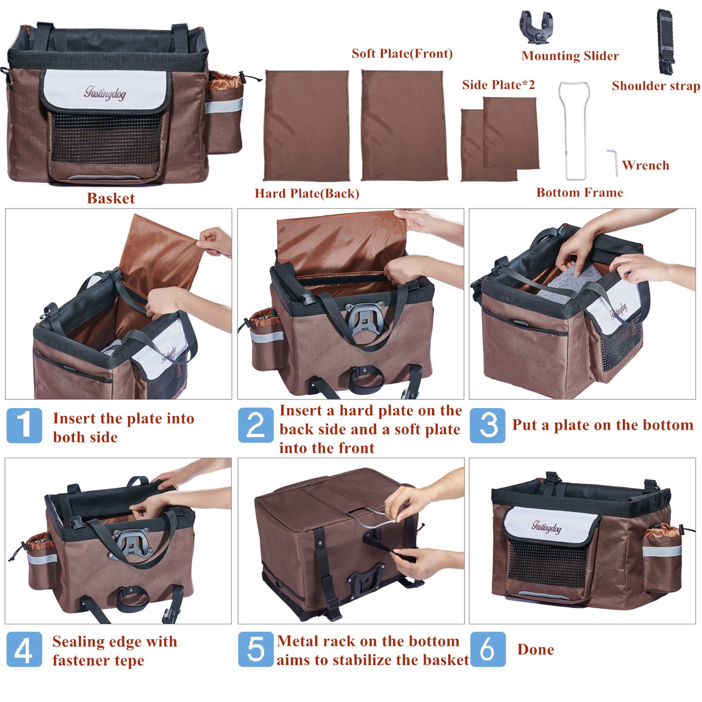 Fastingdog Pet Dog Bicycle Bag Dogs Baskets Bike Handlebar Front Basket Small Cat Dog Nest Puppy Cats Bed Carrier For Travel Shopping