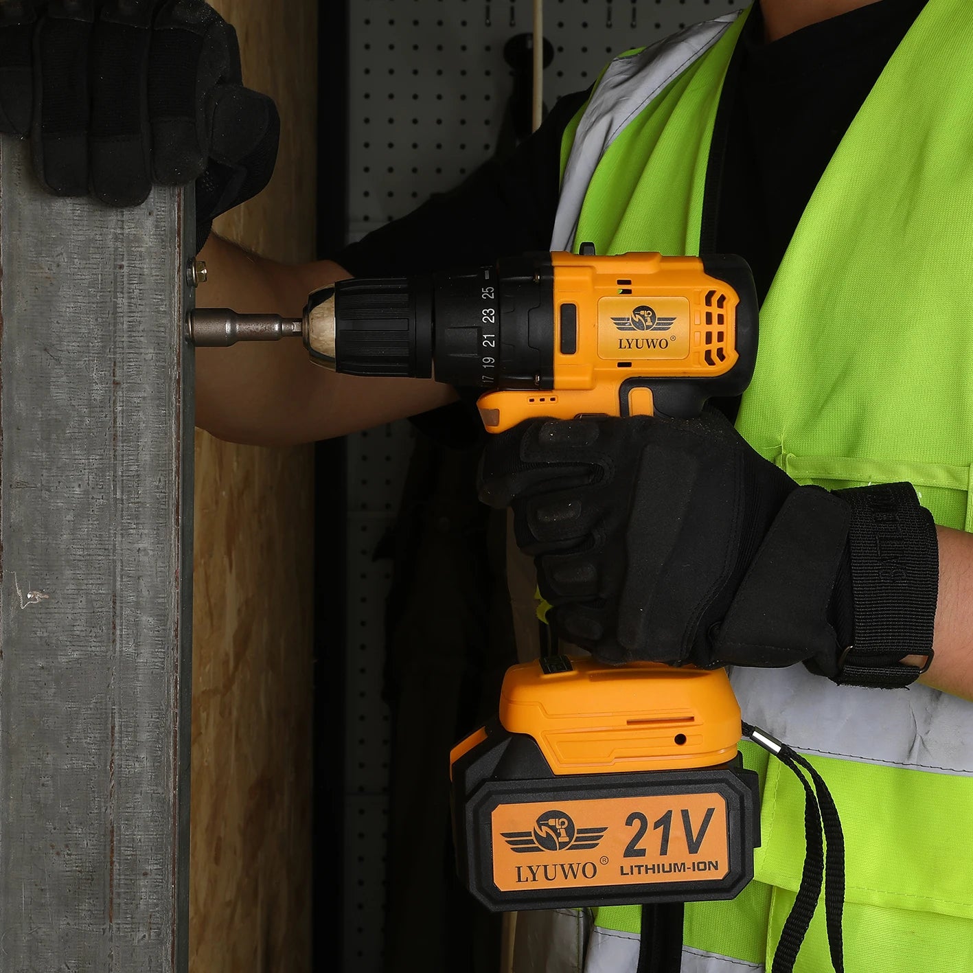 LYUWO Lithium Brushless Hand Electric Drill Impact Drill Multifunctional Electric Screwdriver Charging Electric Tool