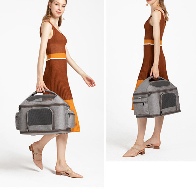 Fastingdog Dog Carrier Bag Soft Side Backpack Cat Pet Carriers Dog Travel Bags Airline Approved Transport For Small Dogs Cats Outgoing