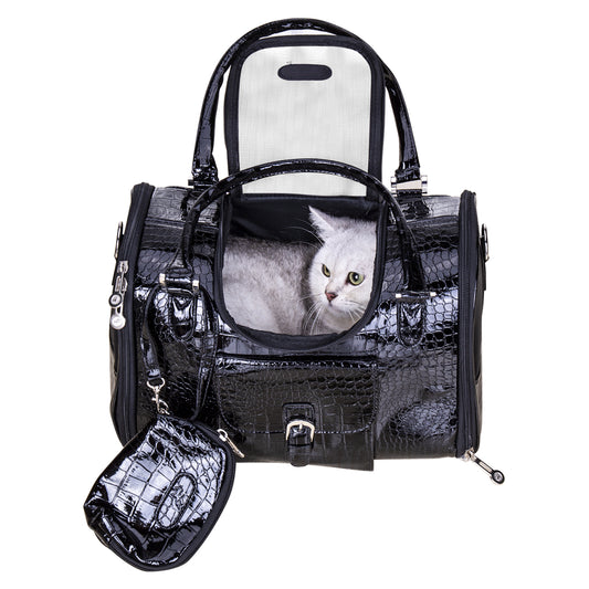 Fastingdog Pet Bag Travel Portable Cat Bag PU Leather Dog Handbag Fashionable Breathable cat handbag