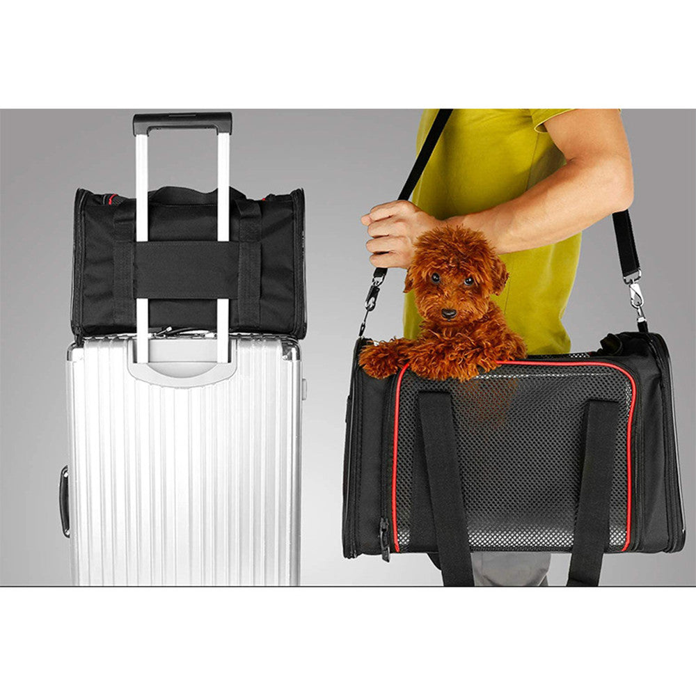 Fastingdog Pet Carrier Bag Side Ventilated Backpack Cat Pet Carriers Dog Travel Bag Airline Approved Transport for Small Dogs Cats Outgoing