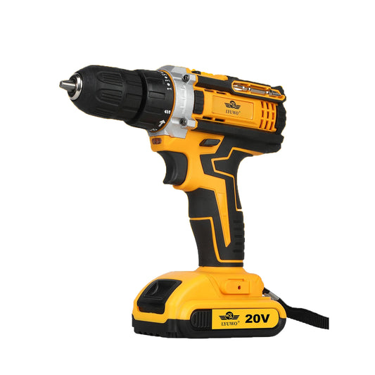 LYUWO Rechargeable Electric Hand Drill, Pistol Drill, Electric Screwdriver, Household Impact Hand Drill Tool, Lithium Battery