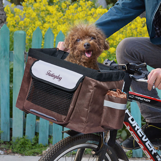 Fastingdog Pet Dog Bicycle Bag Dogs Baskets Bike Handlebar Front Basket Small Cat Dog Nest Puppy Cats Bed Carrier For Travel Shopping