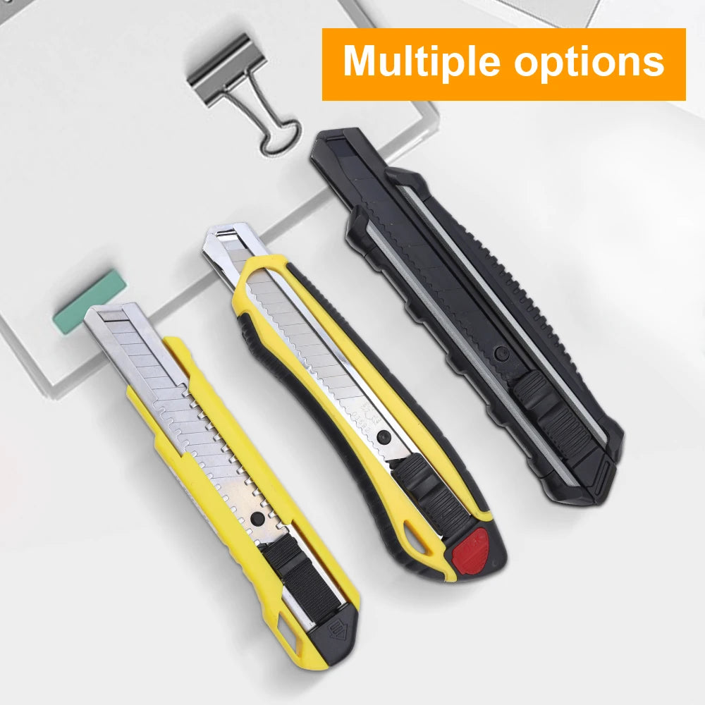 BESTIR Retractable Utility Knife Paper Knife Blades Aluminum Alloy Blade Non-Slip TPR Handle Portable Wallpaper Cutter