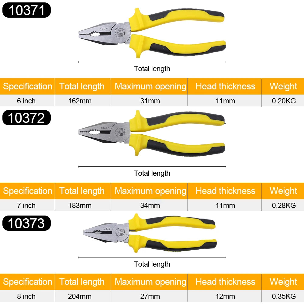 BESTIR 1pc Multifunctional Plier 6 inch 7inch 8inch Cr-V Electrician Crimping Wire Cutter Linesman Needle Nose Plier Hand Tools