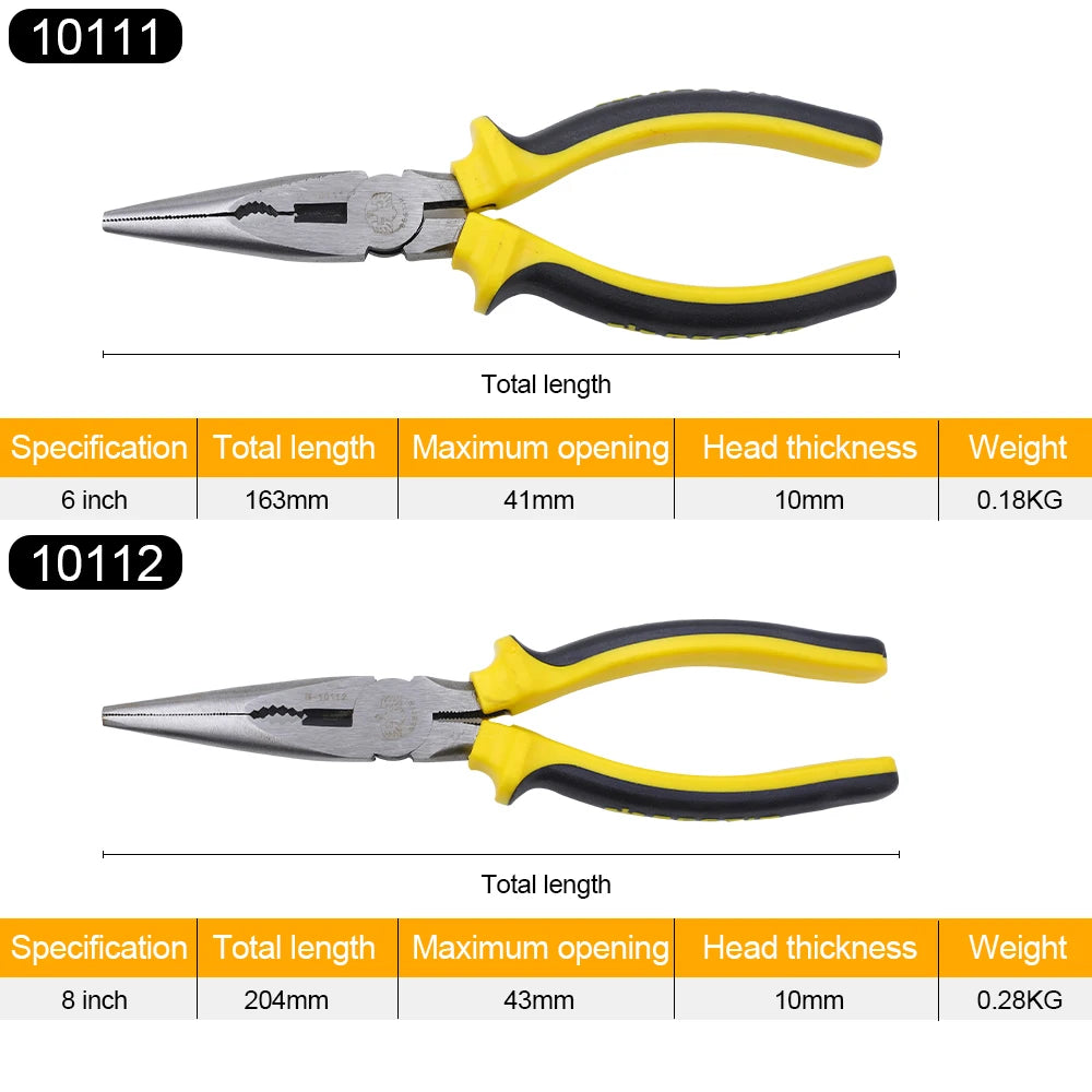 BESTIR 1pc Multifunctional Plier 6 inch 7inch 8inch Cr-V Electrician Crimping Wire Cutter Linesman Needle Nose Plier Hand Tools